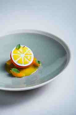 Mandarine glacée moutarde Dijon - Relais Bernard Loiseau @FranckJuery